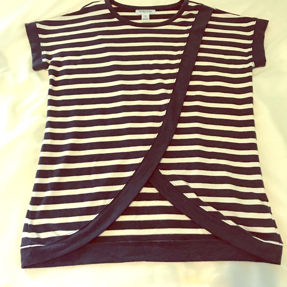 New Motherhood Blue Striped Medium Nursing Shirt